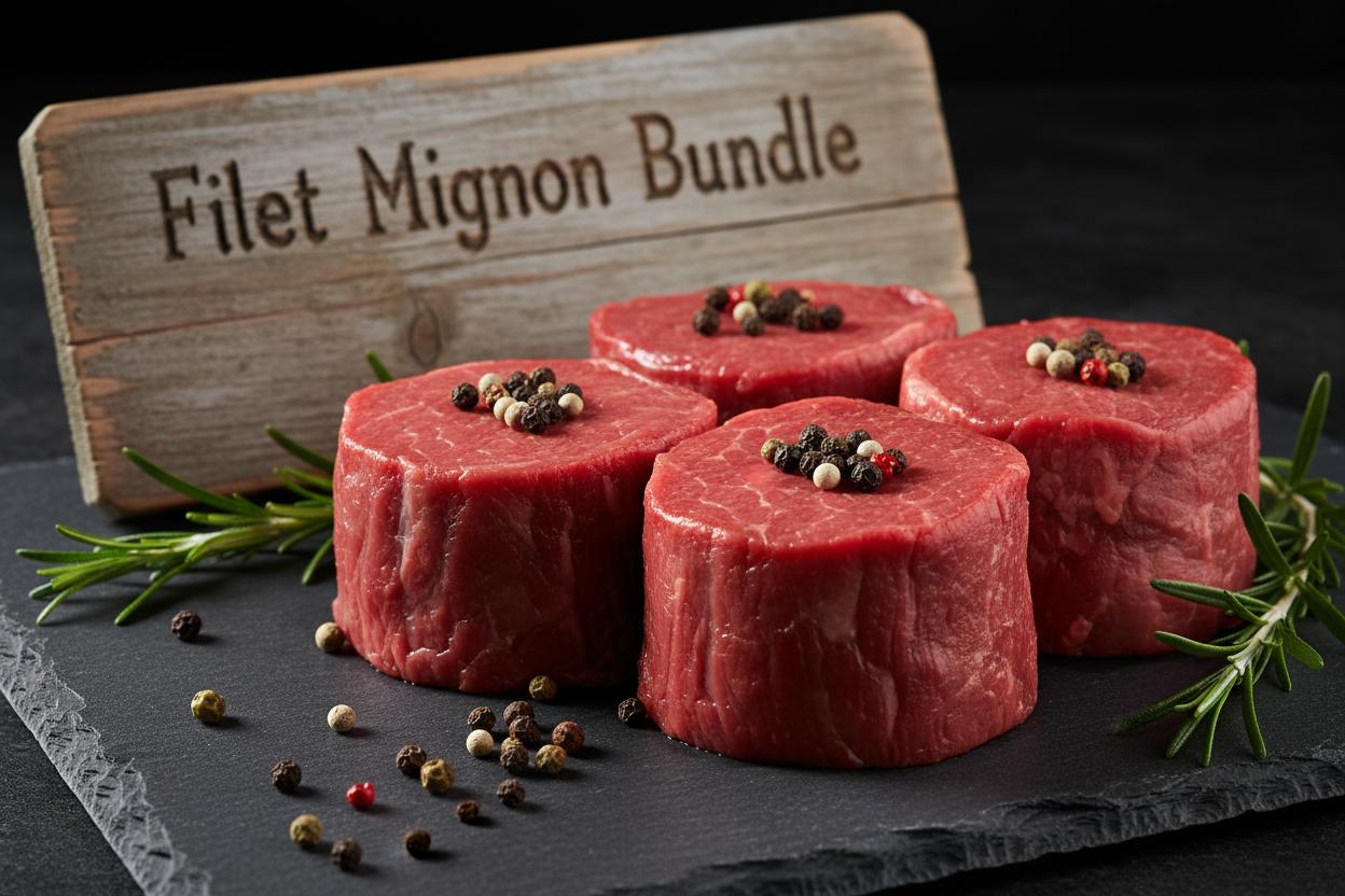 Premium Filet Mignon Bundle - 4 Steaks + Ground Beef (4lbs)